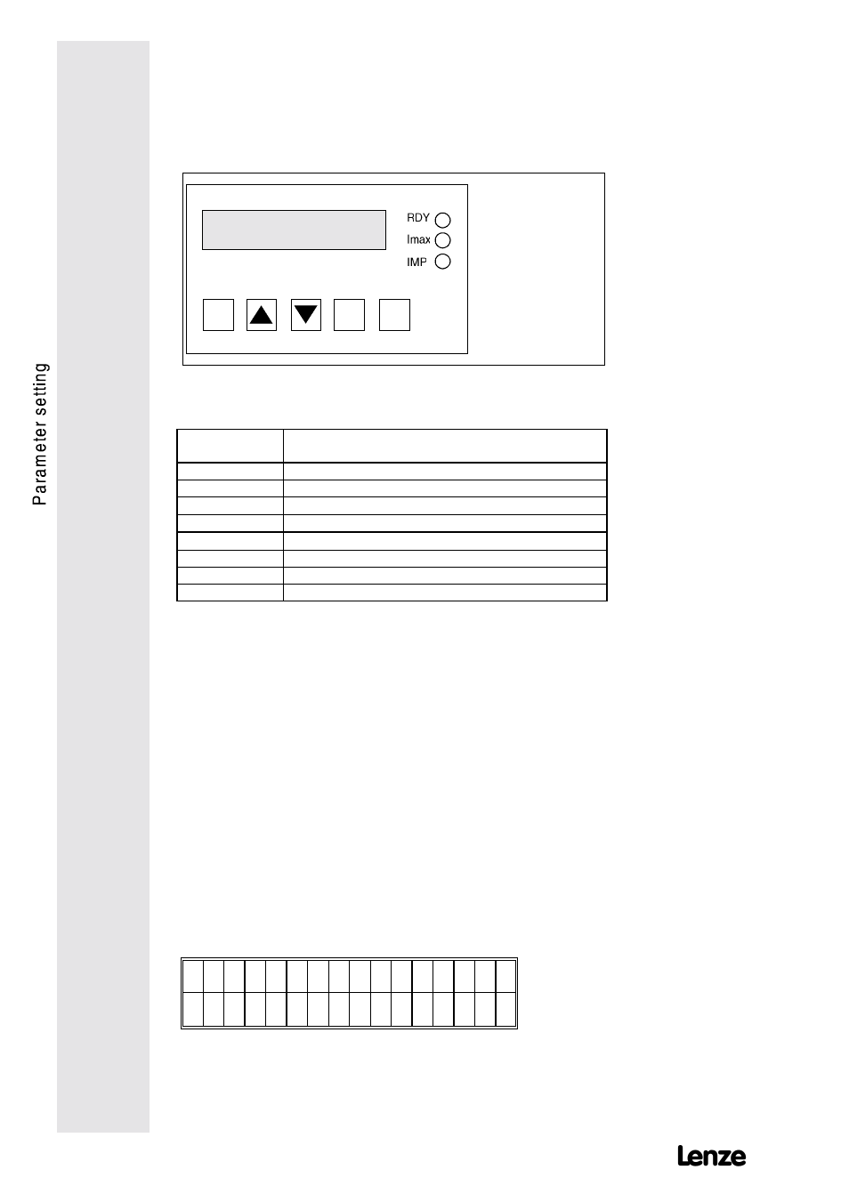 Parameter setting, Lcd display | Lenze 9228E User Manual | Page 42 / 84