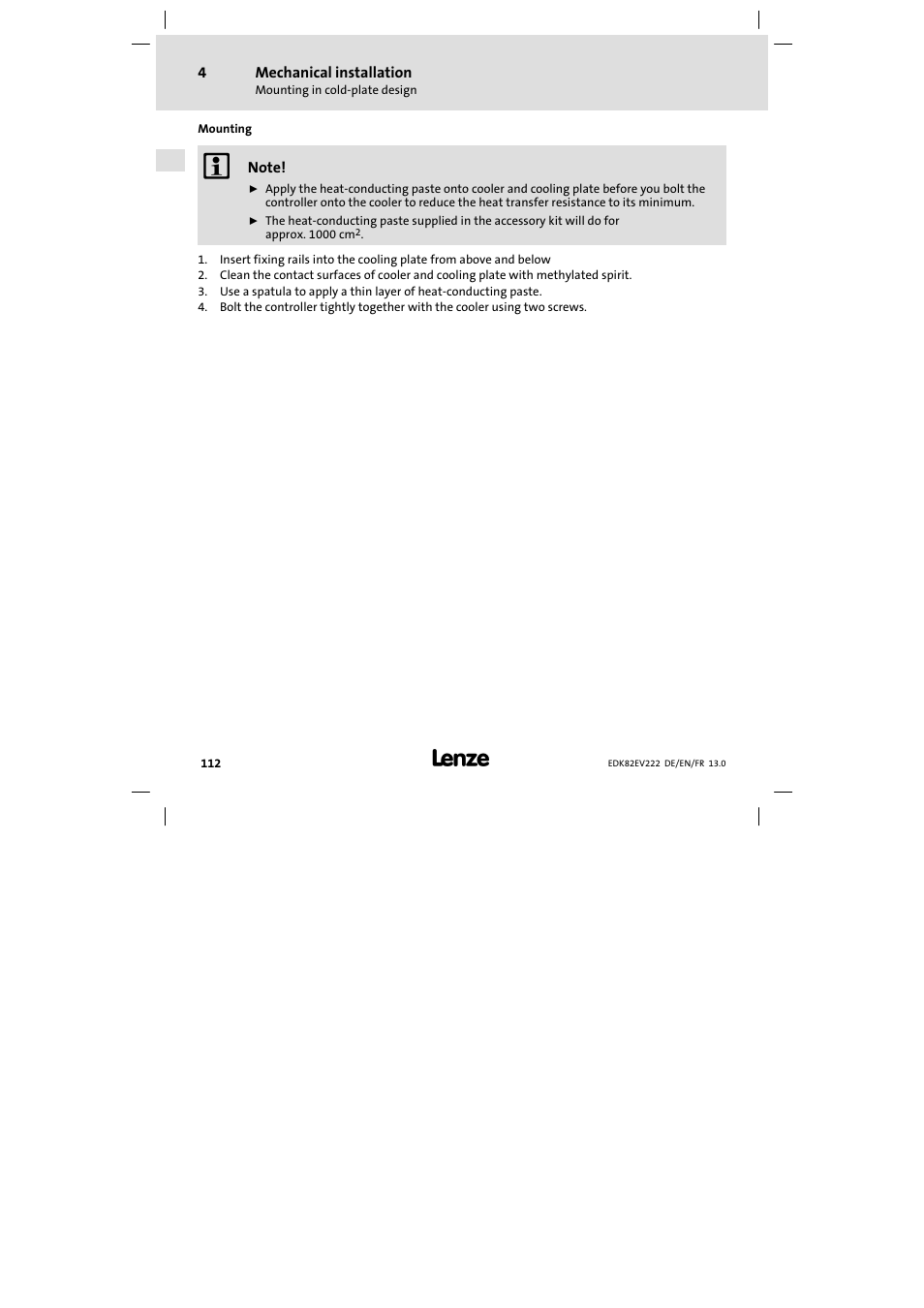Lenze E82EV 8200 vector 0.25kW-2.2kW User Manual | Page 112 / 250