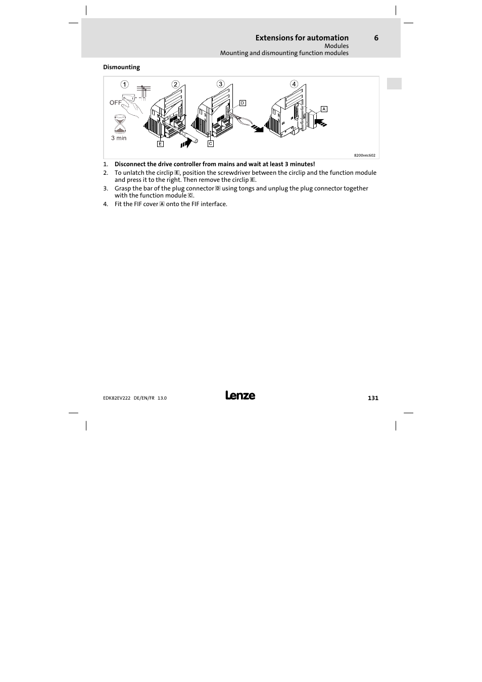 Lenze E82EV 8200 vector 0.25kW-2.2kW User Manual | Page 131 / 250