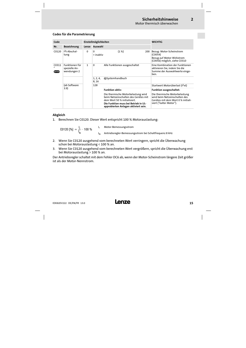 Sicherheitshinweise | Lenze E82EV 8200 vector 0.25kW-2.2kW User Manual | Page 15 / 250