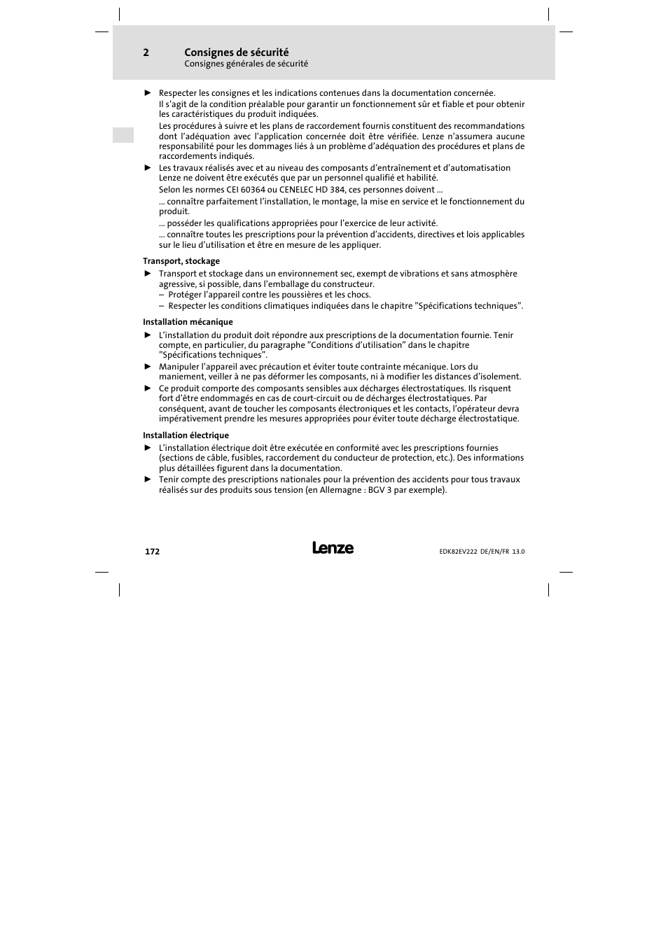 Lenze E82EV 8200 vector 0.25kW-2.2kW User Manual | Page 172 / 250