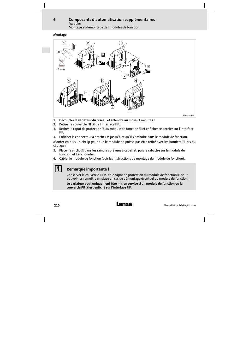 Lenze E82EV 8200 vector 0.25kW-2.2kW User Manual | Page 210 / 250