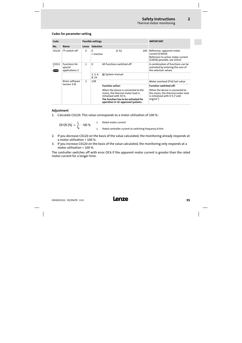 Safety instructions | Lenze E82EV 8200 vector 0.25kW-2.2kW User Manual | Page 95 / 250