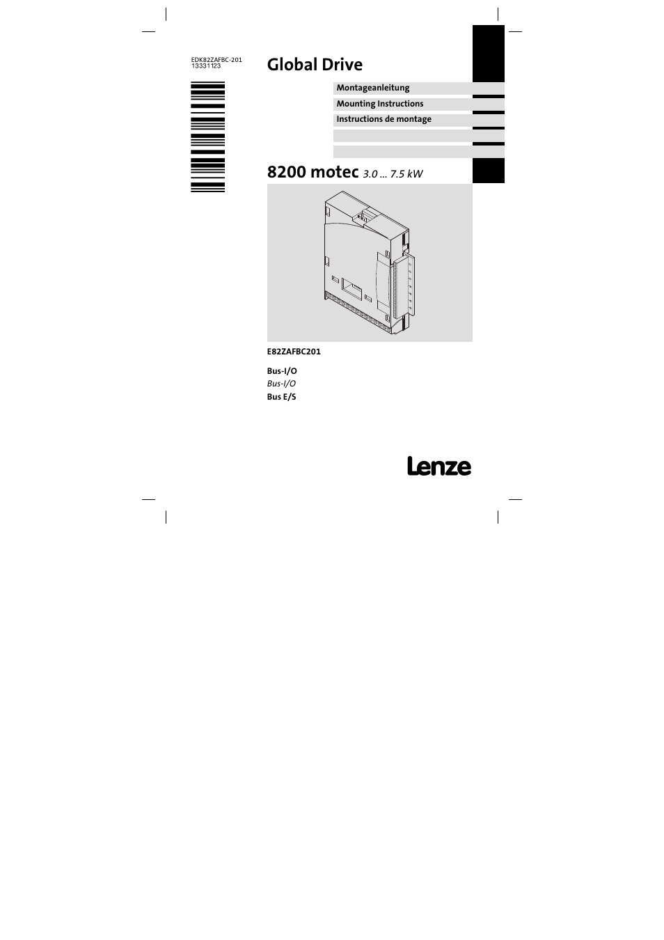 Lenze E82ZAFBC201 User Manual | 64 pages