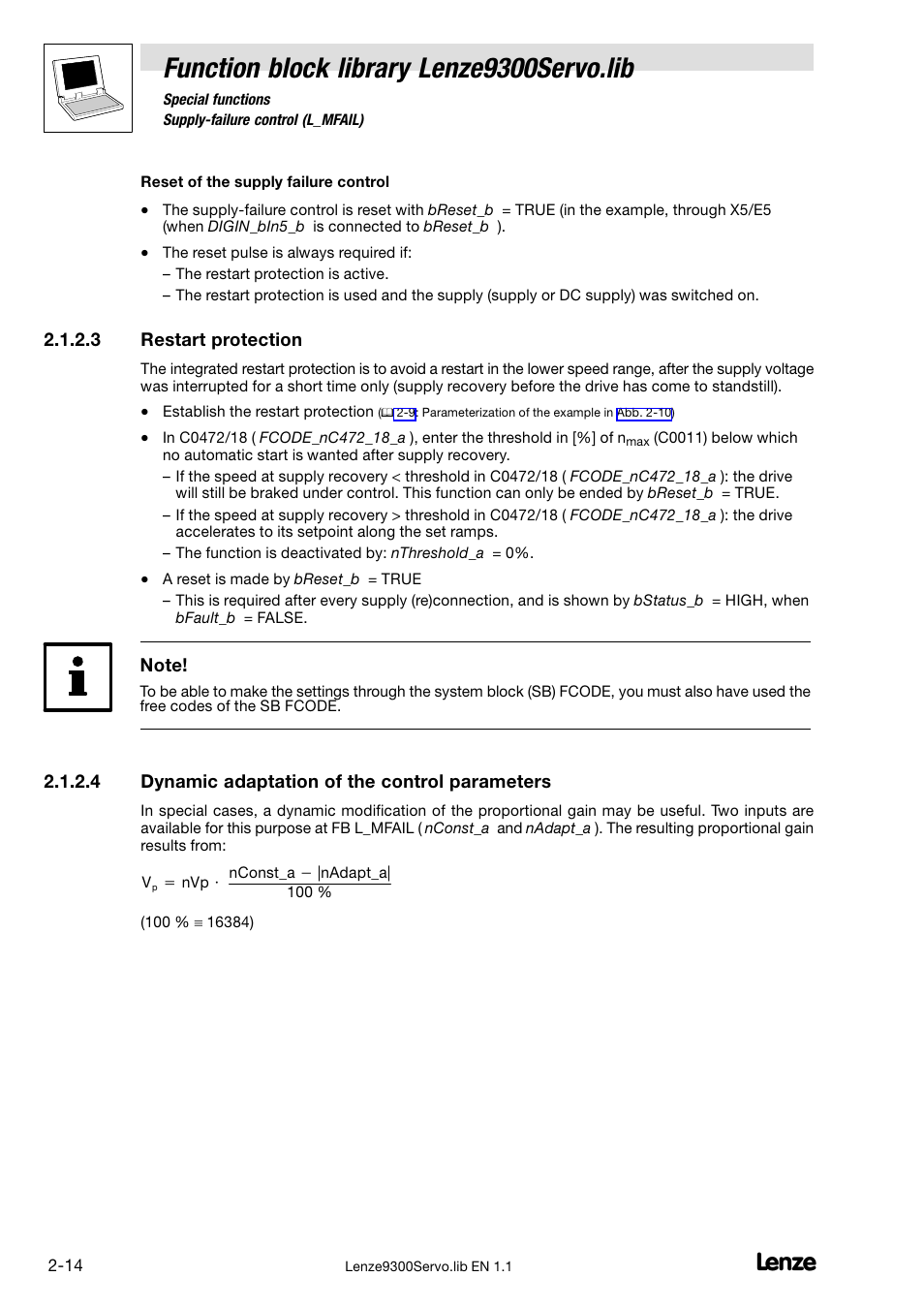 Function block library lenze9300servo.lib | Lenze DDS Function library 9300 Servo User Manual | Page 24 / 29