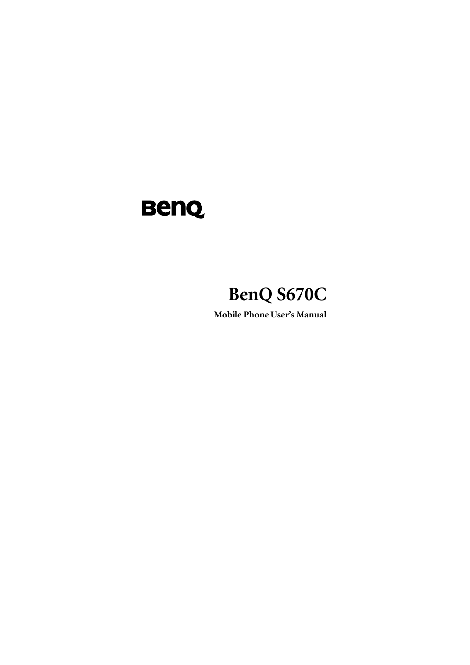 BenQ S670C User Manual | 186 pages