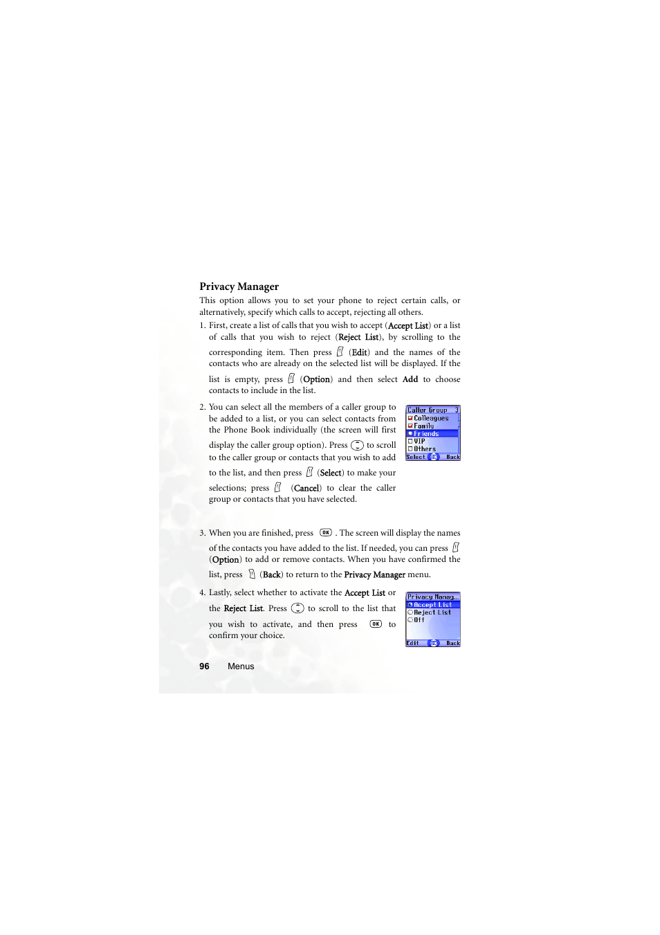 Privacy manager | BenQ S670C User Manual | Page 112 / 186