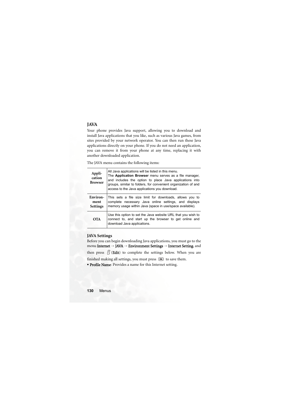 Java | BenQ S670C User Manual | Page 146 / 186