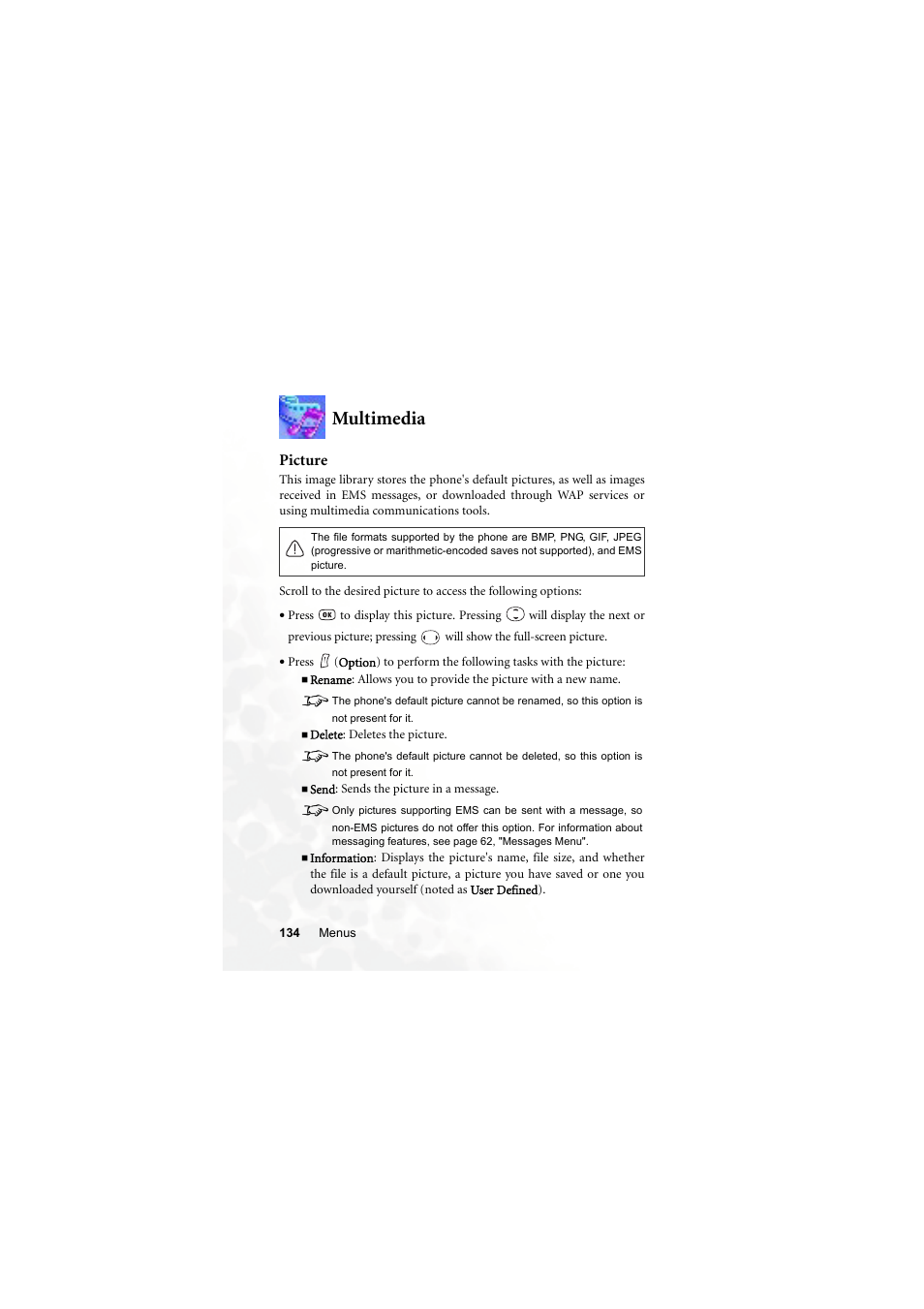 Multimedia, Picture | BenQ S670C User Manual | Page 150 / 186