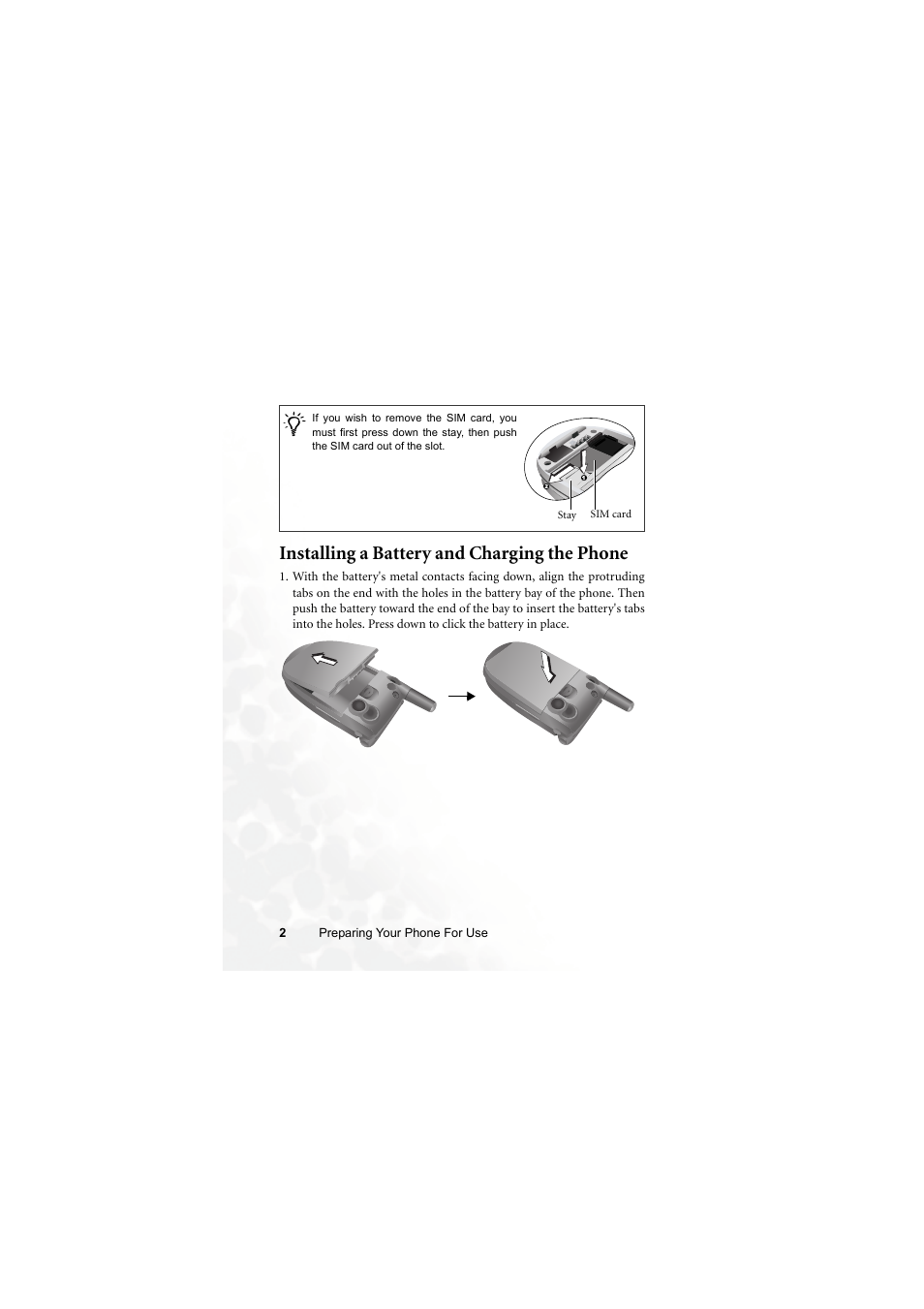 Installing a battery and charging the phone | BenQ S670C User Manual | Page 18 / 186
