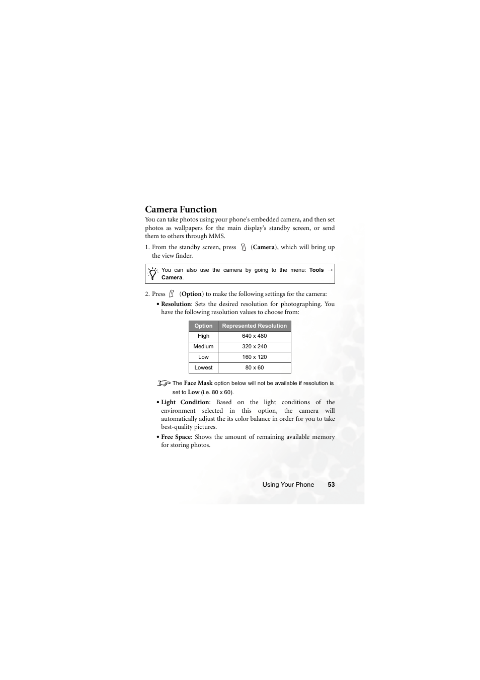 Camera function | BenQ S670C User Manual | Page 69 / 186