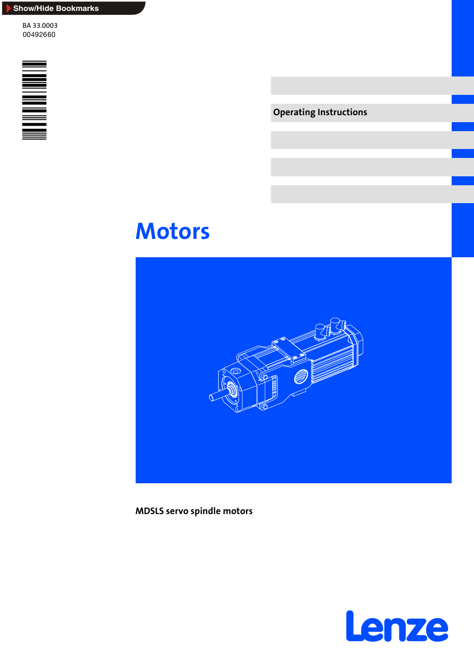 Lenze MDSLS Servo spindle motor User Manual | 40 pages