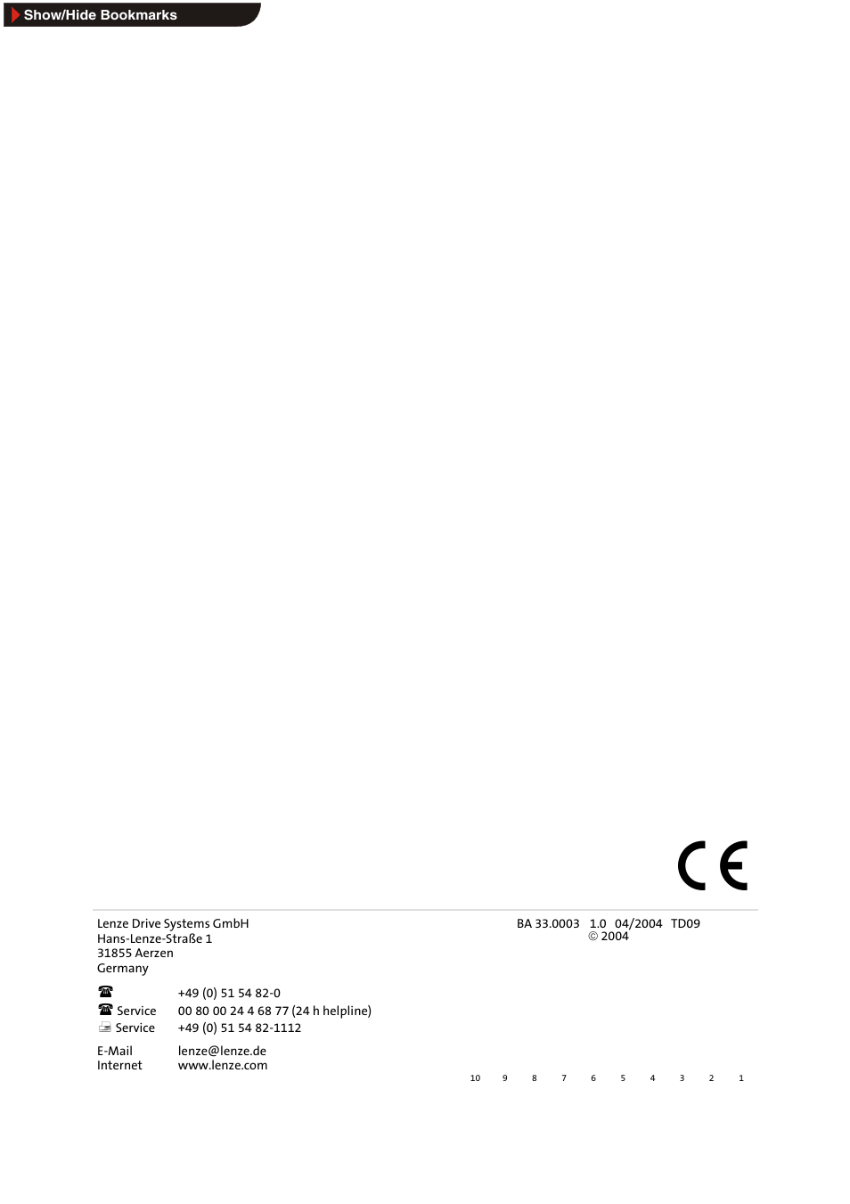 Lenze MDSLS Servo spindle motor User Manual | Page 40 / 40