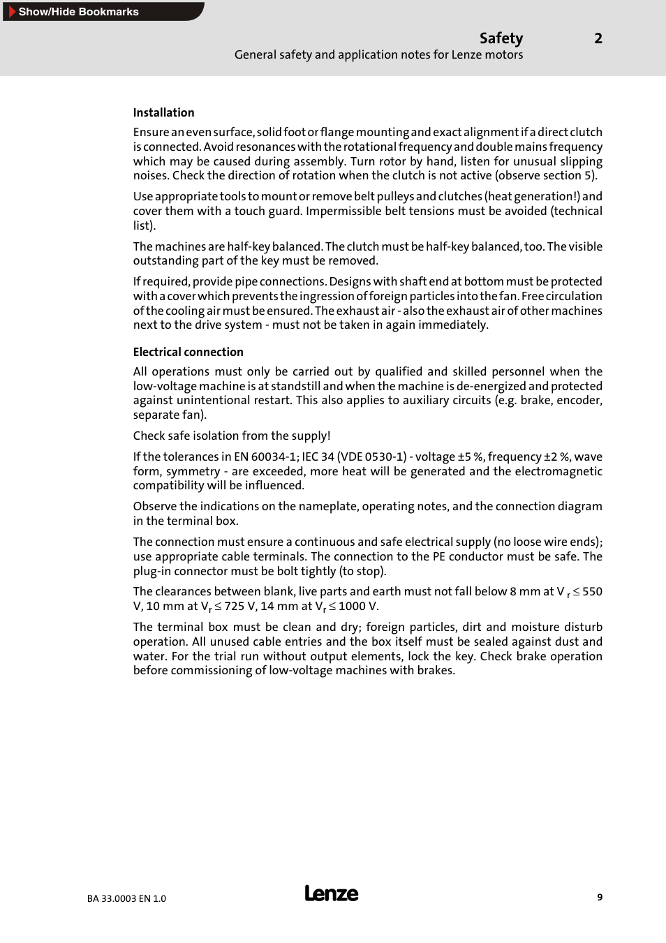 Safety | Lenze MDSLS Servo spindle motor User Manual | Page 9 / 40