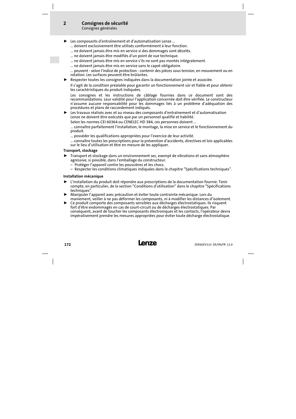 Lenze E82EV 8200 User Manual | Page 172 / 246