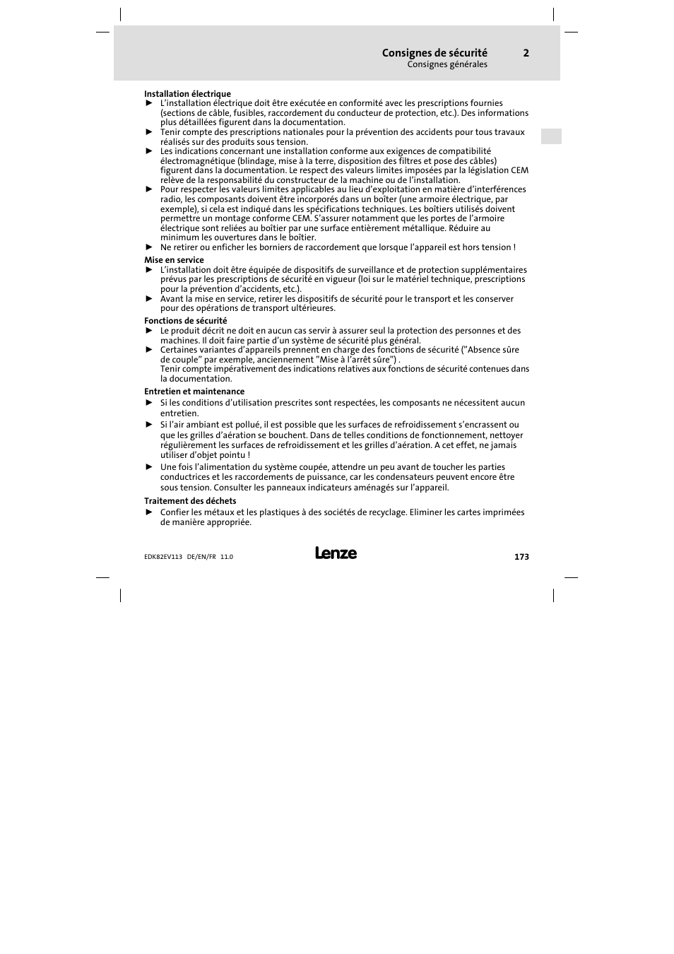 Lenze E82EV 8200 User Manual | Page 173 / 246