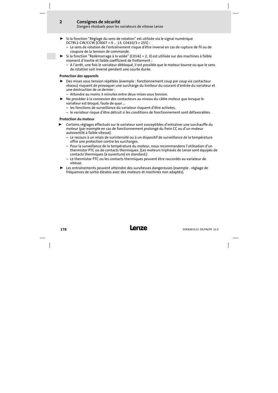 Lenze E82EV 8200 User Manual | Page 178 / 246