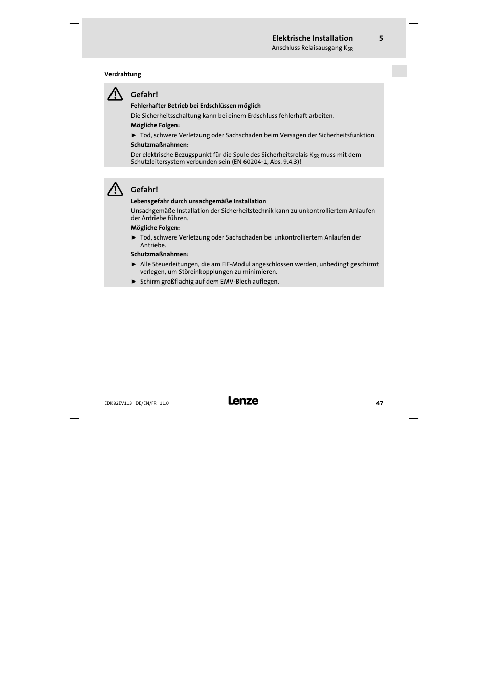 Lenze E82EV 8200 User Manual | Page 47 / 246