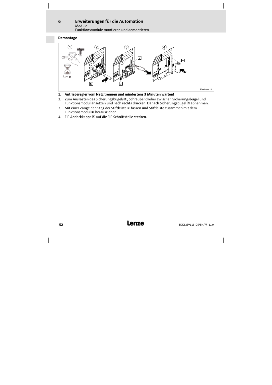 Lenze E82EV 8200 User Manual | Page 52 / 246