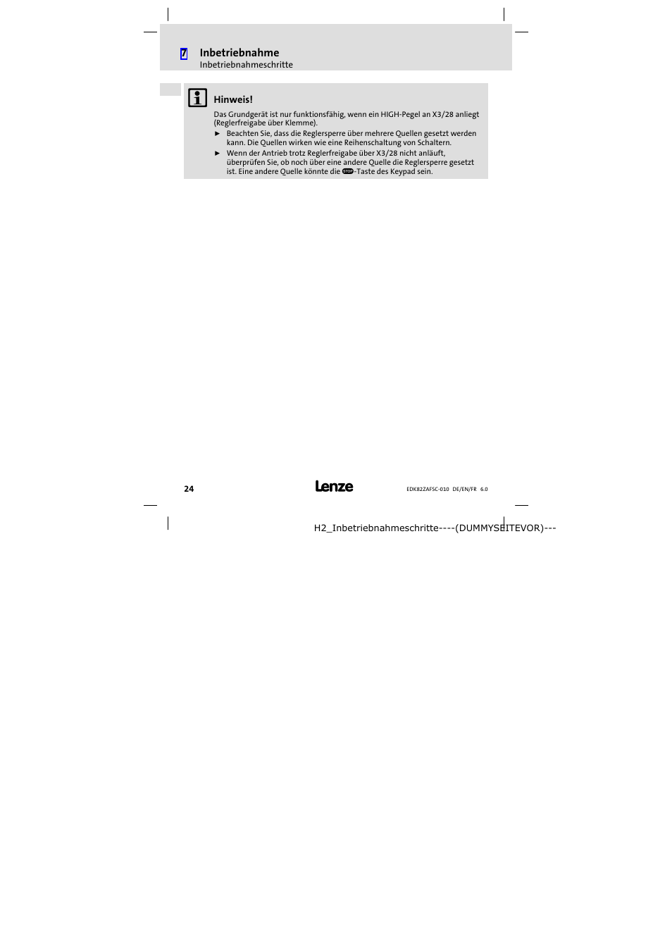 Lenze E82ZAFSC010 User Manual | Page 24 / 71