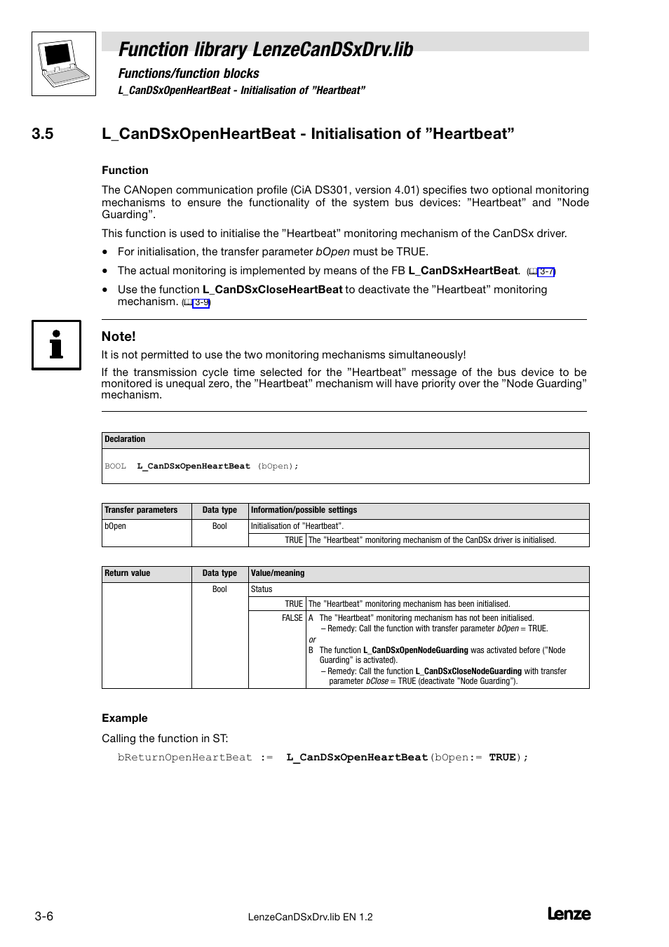 Function library lenzecandsxdrv.lib, Functions/function blocks | Lenze DDS Global Drive PLC Developer Studio User Manual | Page 18 / 26