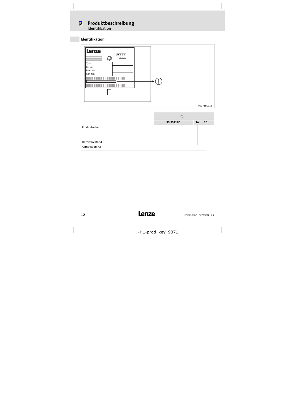 Identifikation | Lenze EMZ9371BC User Manual | Page 12 / 182
