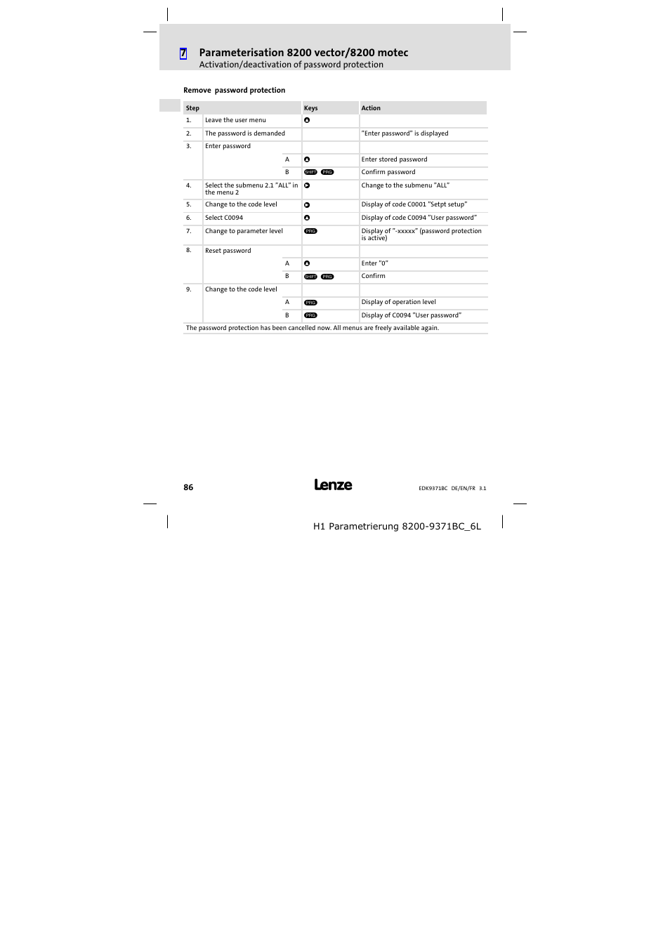 Lenze EMZ9371BC User Manual | Page 86 / 182