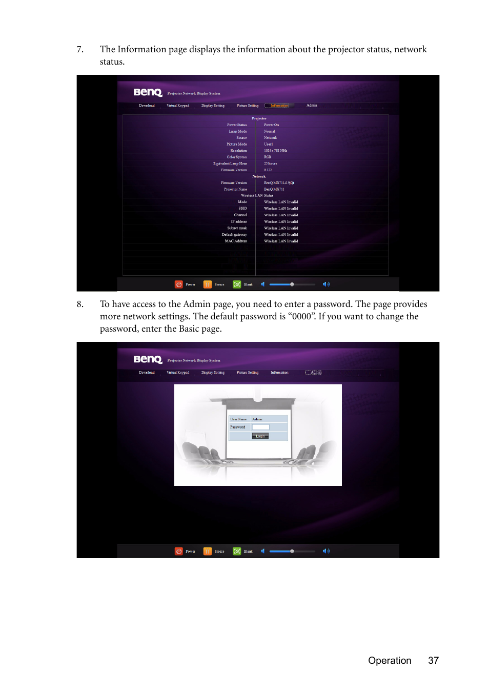 BenQ Digital Projector MS612ST User Manual | Page 37 / 68