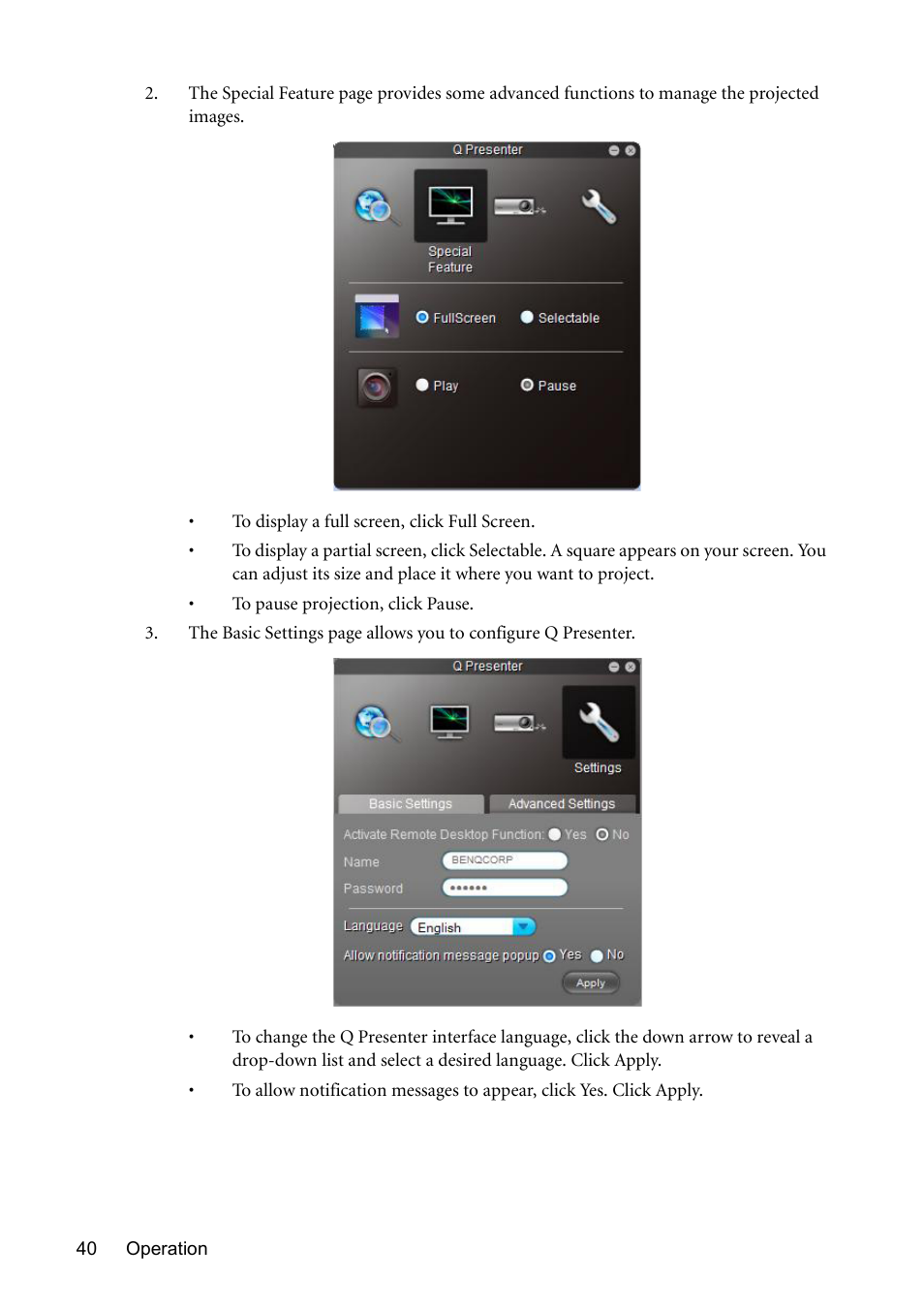 BenQ Digital Projector MS612ST User Manual | Page 40 / 68