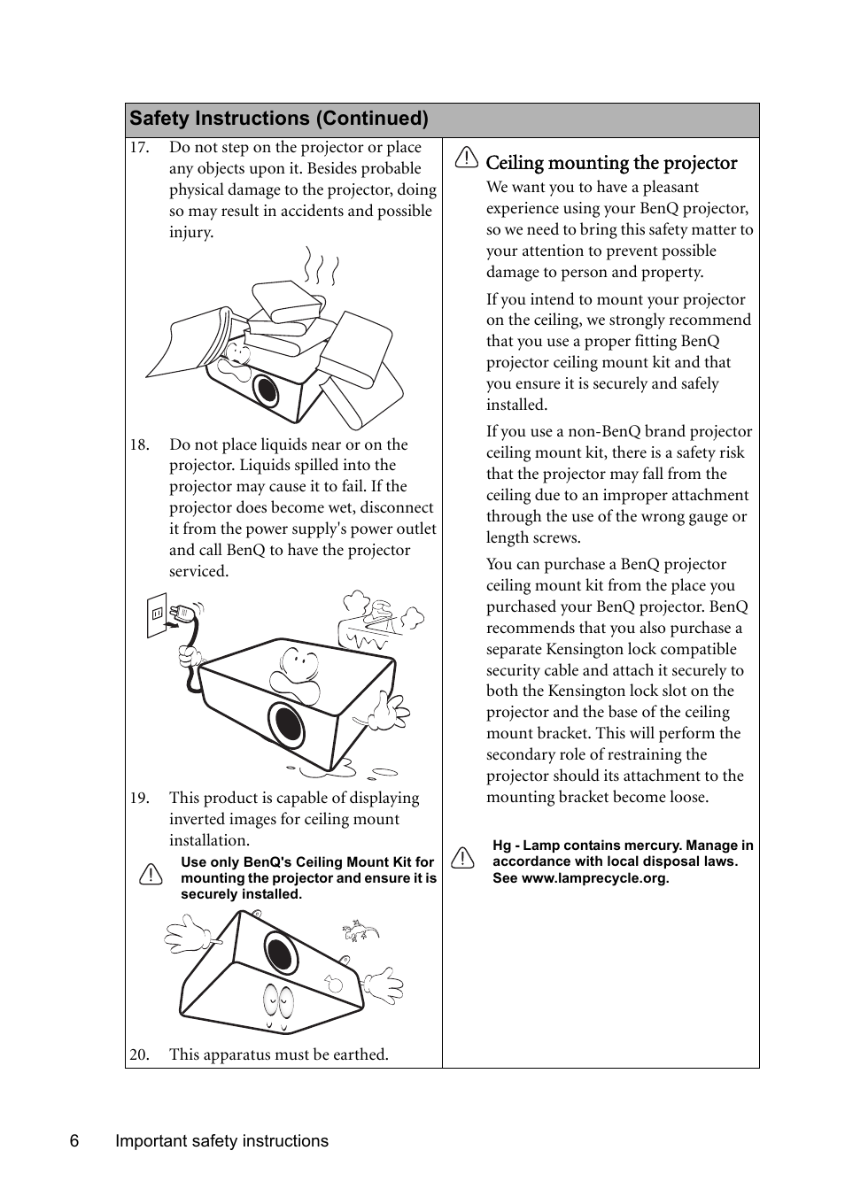 BenQ Digital Projector MS612ST User Manual | Page 6 / 68