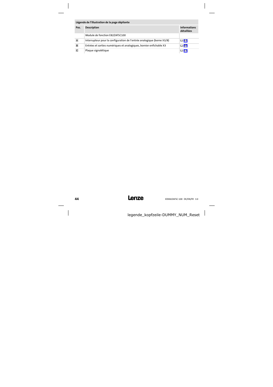 Lenze E82ZAFSC100 User Manual | Page 44 / 66