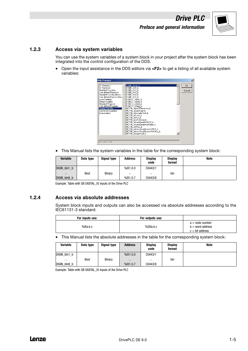 Access via system variables, Access via absolute addresses, Drive plc | Preface and general information, 3 access via system variables, 4 access via absolute addresses | Lenze Global Drive PLC Developer Studio User Manual | Page 11 / 129