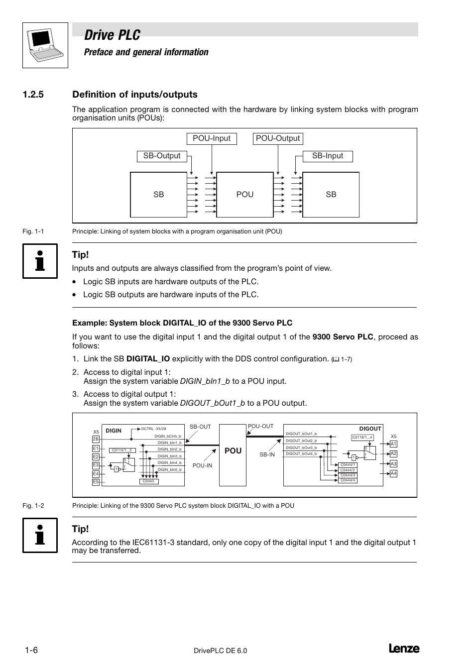 Definition of inputs/outputs, Drive plc, Preface and general information | 5 definition of inputs/outputs | Lenze Global Drive PLC Developer Studio User Manual | Page 12 / 129