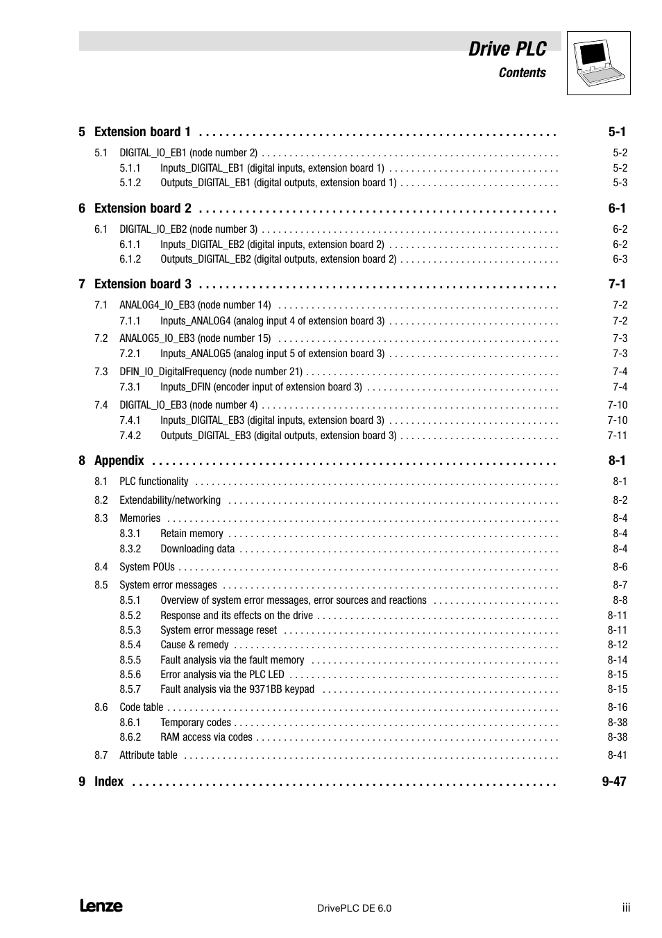 Drive plc | Lenze Global Drive PLC Developer Studio User Manual | Page 5 / 129