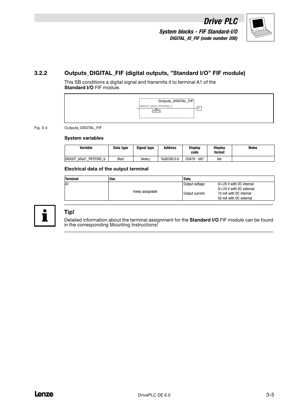 Drive plc, System blocks − fif standard−i/o | Lenze Global Drive PLC Developer Studio User Manual | Page 57 / 129
