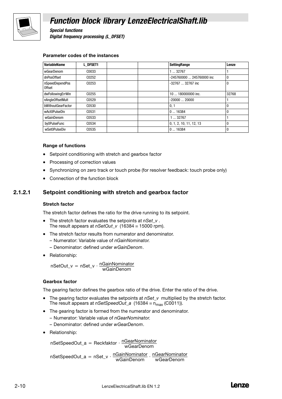 Function block library lenzeelectricalshaft.lib | Lenze DDS Global Drive PLC Developer Studio User Manual | Page 20 / 45