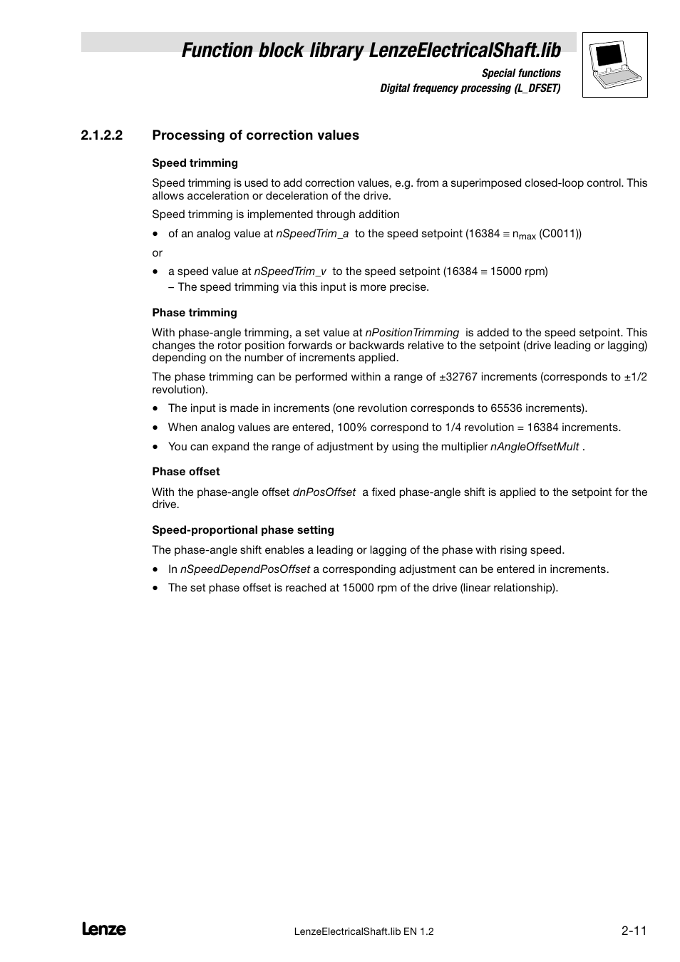 Function block library lenzeelectricalshaft.lib | Lenze DDS Global Drive PLC Developer Studio User Manual | Page 21 / 45