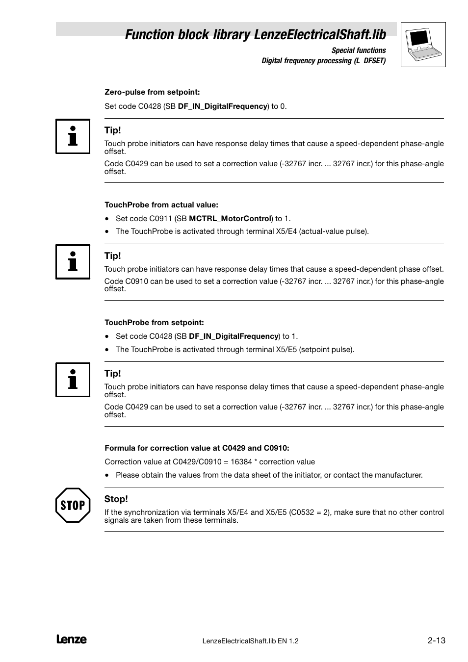 Function block library lenzeelectricalshaft.lib | Lenze DDS Global Drive PLC Developer Studio User Manual | Page 23 / 45