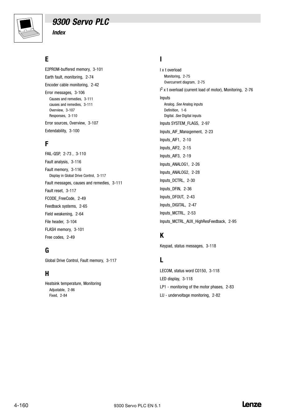 9300 servo plc, Index | Lenze DDS Target 9300 Servo PLC V8.x User Manual | Page 166 / 169