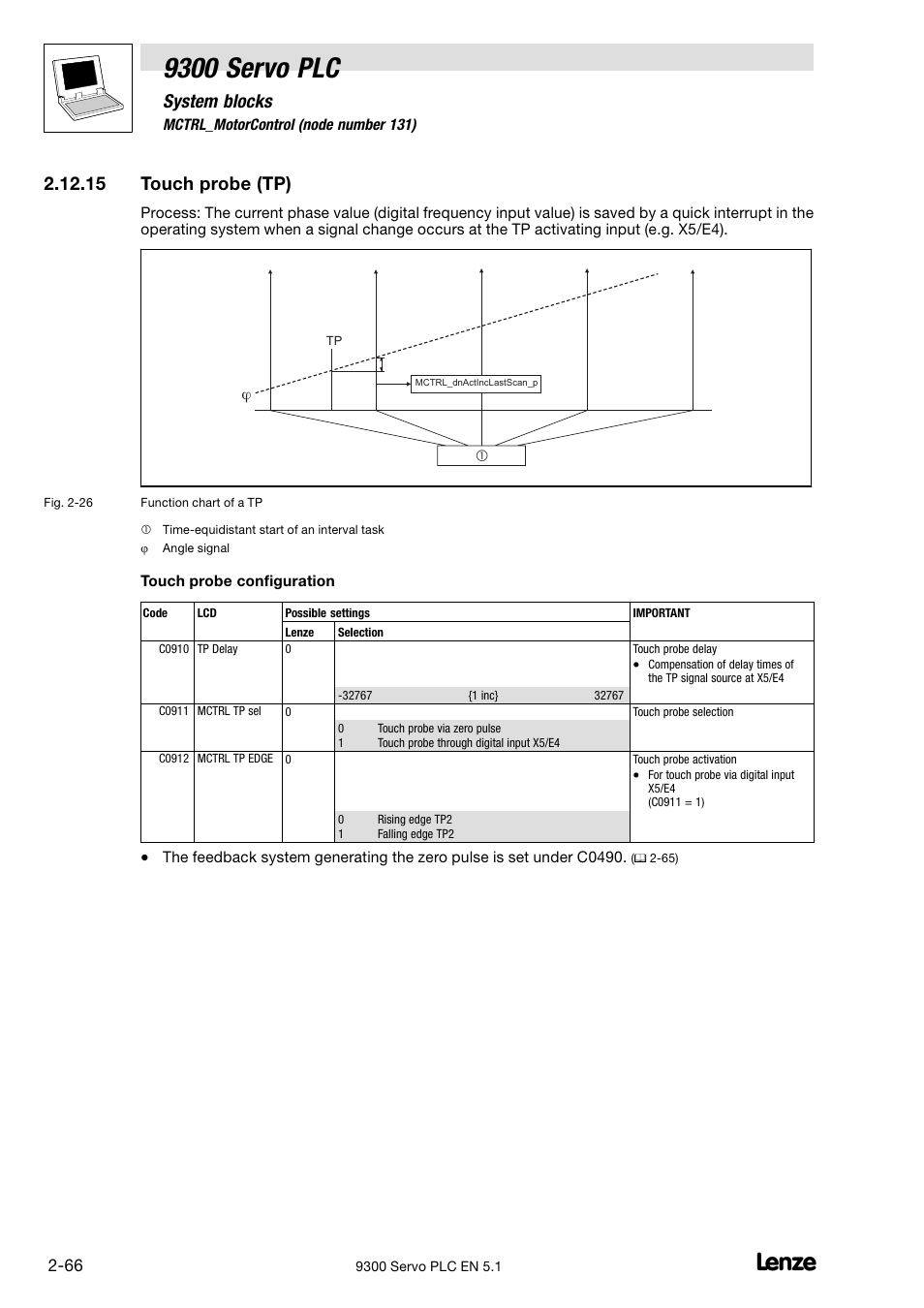 Touch probe (tp), 15 touch probe (tp), 9300 servo plc | System blocks | Lenze DDS Target 9300 Servo PLC V8.x User Manual | Page 72 / 169