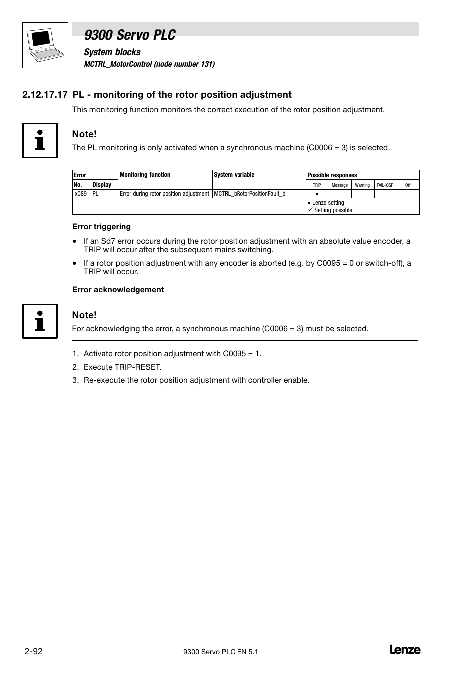 9300 servo plc, System blocks | Lenze DDS Target 9300 Servo PLC V8.x User Manual | Page 98 / 169