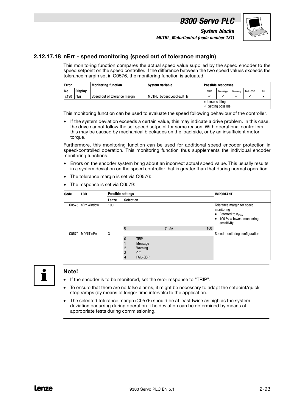 9300 servo plc, System blocks | Lenze DDS Target 9300 Servo PLC V8.x User Manual | Page 99 / 169