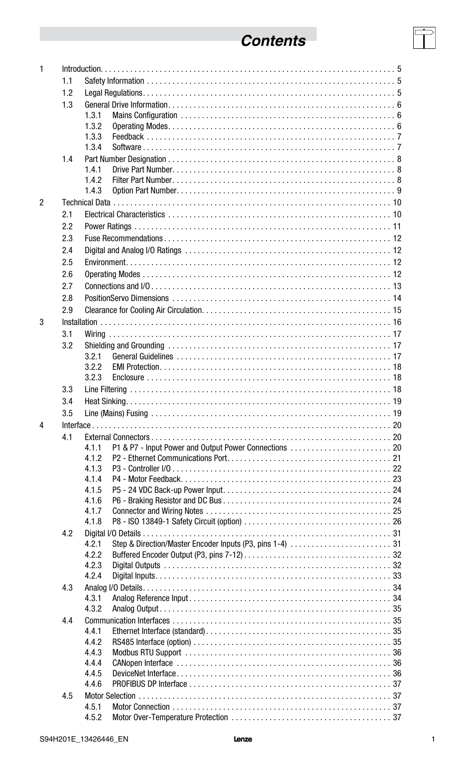 Lenze E94P PositionServo with MVOB User Manual | Page 3 / 102