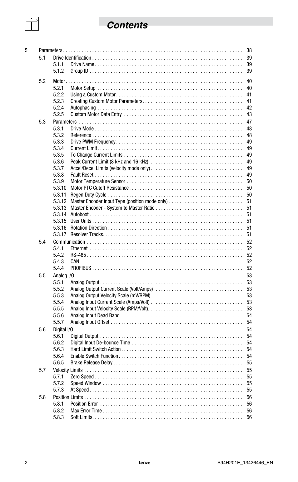 Lenze E94P PositionServo with MVOB User Manual | Page 4 / 102