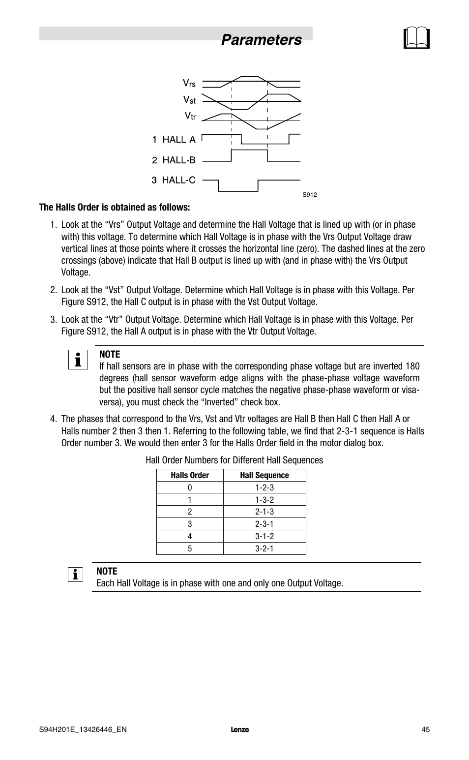 Parameters | Lenze E94P PositionServo with MVOB User Manual | Page 47 / 102