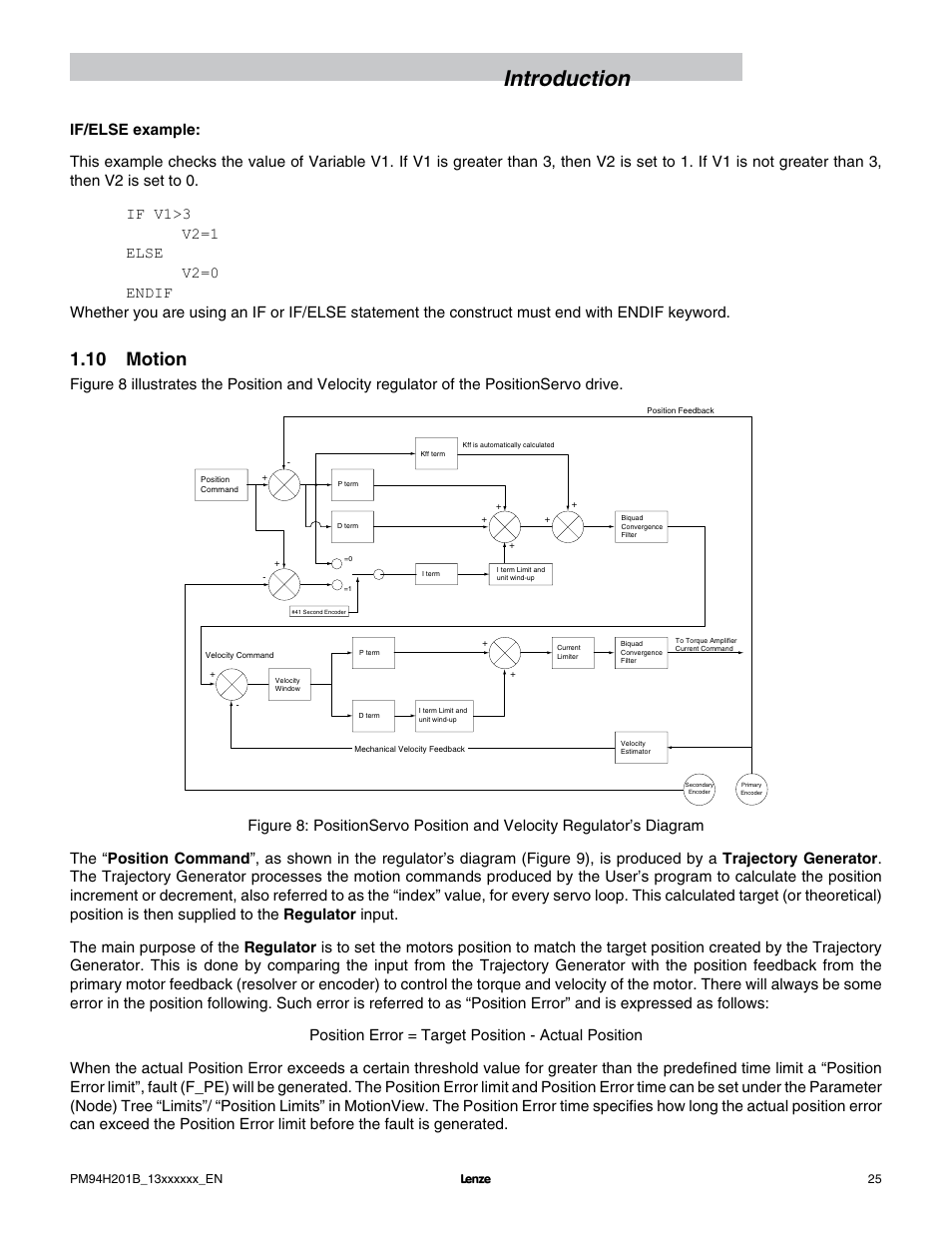 Introduction, 10 motion | Lenze E94P PositionServo with MVOB User Manual | Page 27 / 140