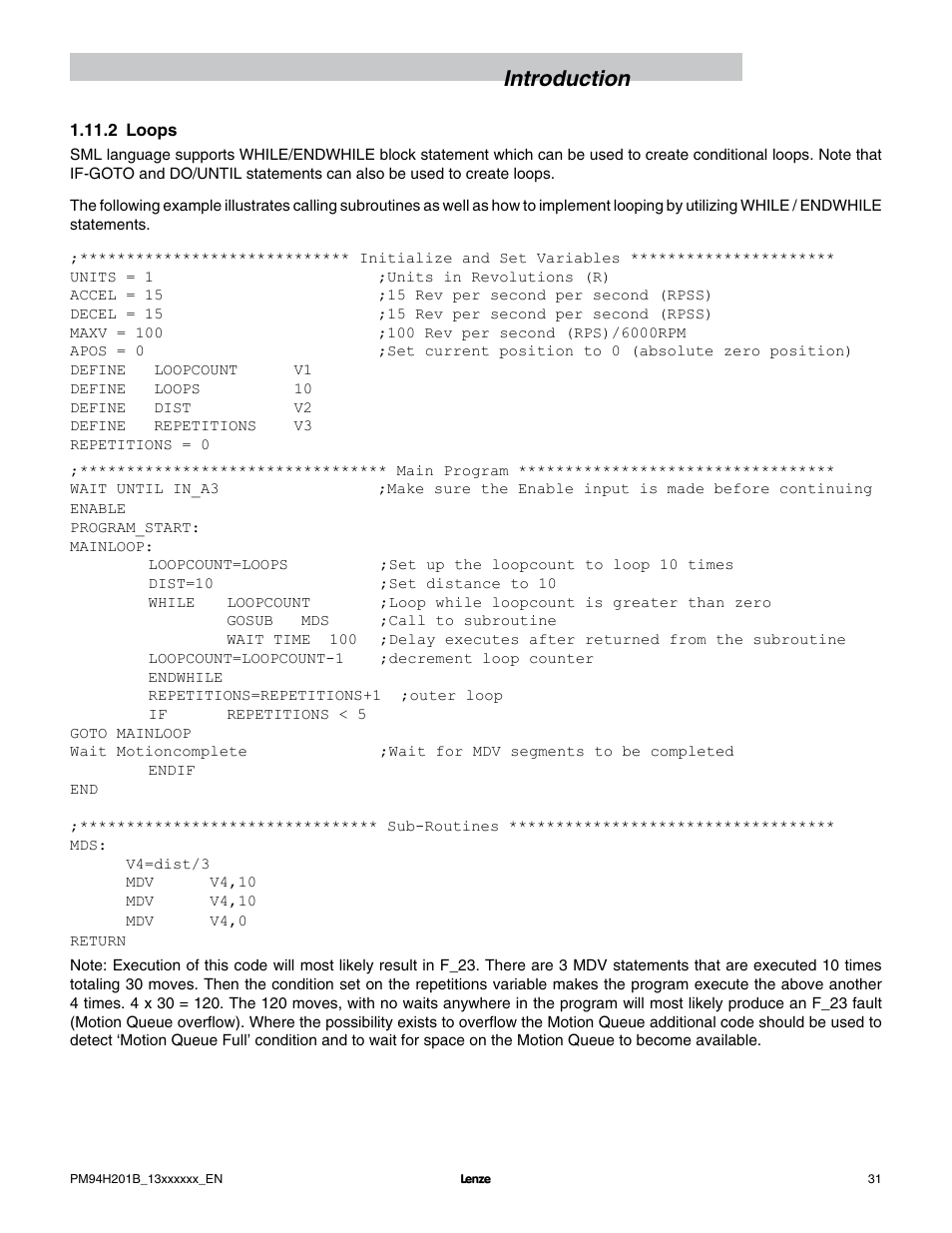 Introduction | Lenze E94P PositionServo with MVOB User Manual | Page 33 / 140