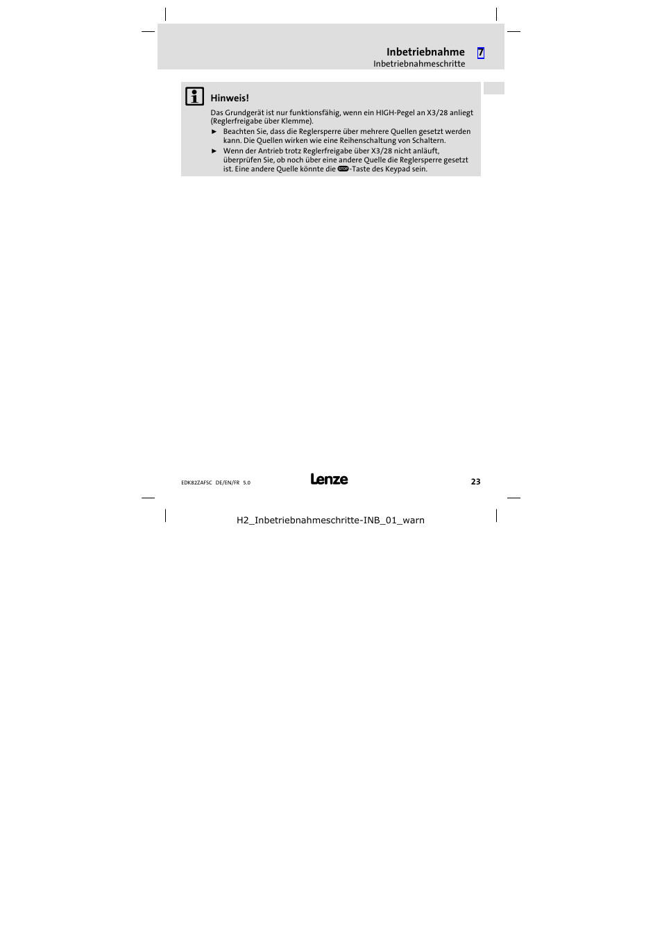 Lenze E82ZAFSC001 User Manual | Page 23 / 65