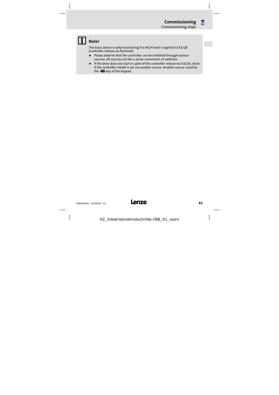 Lenze E82ZAFSC001 User Manual | Page 43 / 65