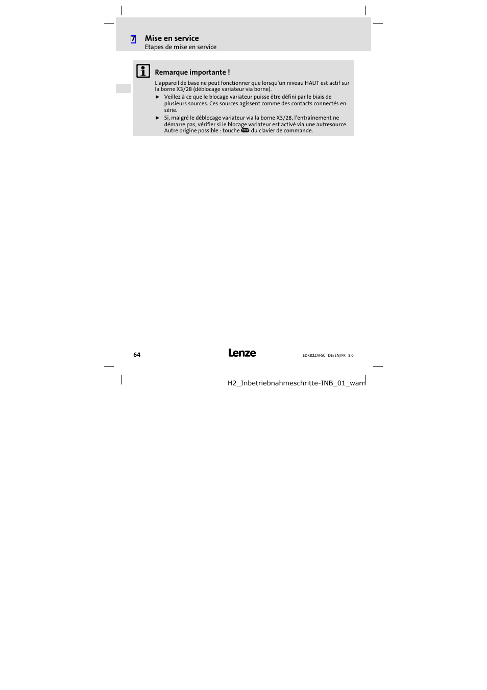 Lenze E82ZAFSC001 User Manual | Page 64 / 65
